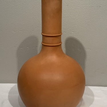 1860 Wedgwood Terra Cotta Decanter Vase, terra cotta bottle, rustic pottery vase, handmade artisanal carafe, jungalow decor, bohemian decor 
