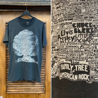 Vintage 1990’s Dated 1990 “Family Tree of American Rock” Screen Stars T-Shirt, Rock Band Names, 90’s Tee Shirt, Vintage Clothing 