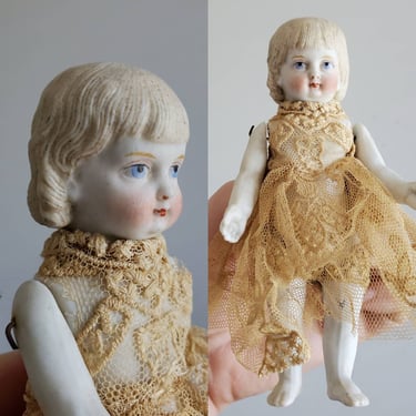 Antique Miniature Jointed Doll - Antique German Dolls - Collectible Dolls - Antique Dolls 5.5" Tall 