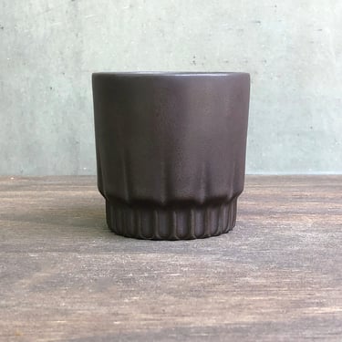 Black Porcelain Ceramic "Arrow" Cup  -  Matte "Espresso" 