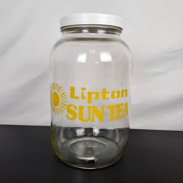 Vintage 80s Lipton Sun Tea Gallon Glass Jar 