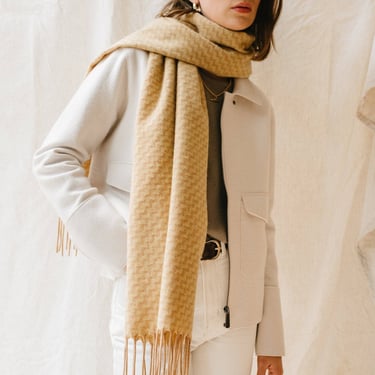 TBCo | Lambswool Oversized Scarf in Butter Chevron