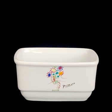 Vintage Modern Art Victoria Porcelain Collection Picasso Floral Bouquet Limited Edition Sugar Bowl / Trinket Bowl * Several Available 