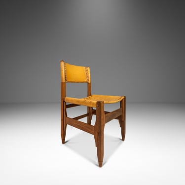 Safari Tanned Saddle Leather & Oak Lounge/Side Chair Designed by Biermann Werner for Arte Sano, Colombia, c. 1960's 