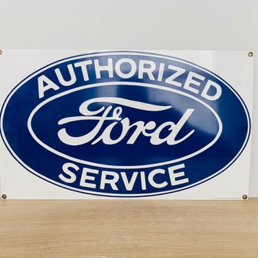 Vintage Ford Authorized Service Sign Small Porcelain Sign by Ande Rooney 