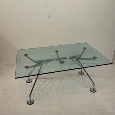 Nomos Table - Rectangular Post Modern Industrial Table // Desk by Norman Foster for Tecno Italy 1980s 