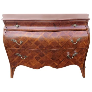 Sophisticated Simple Italian Marquetry Louis XV Style Commode Chest Dresser 