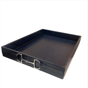 Navy blue stirrup tray