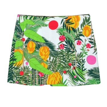 Trina Turk - Green & Multicolor Tropical Banana Print Skirt Sz 8