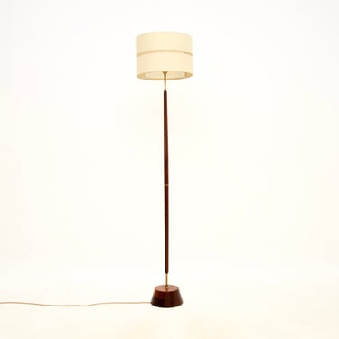 Danish Vintage Teak and Brass Floor Lamp