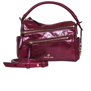 Michael Kors - Burgundy Leather Top Handle Crossbody Bag