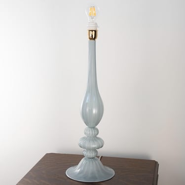 Murano glass table light blue color, handmade Made in Italy Venetian design lighting 