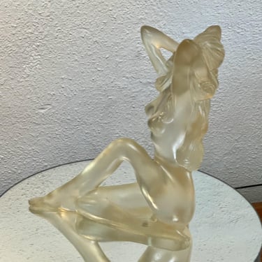 Vintage 70's Art Deco Art Nouveau Female Nude Resin Sculpture 