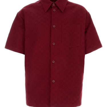 Gucci Men Tiziano Red Cotton Shirt