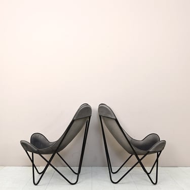 MidCentury Original Pair of Vintage Safari Chairs - Nordic Retro Design, Retro Modernist Home Decor 