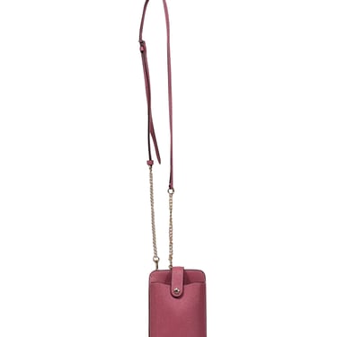 Coach - Pink Saffiano Leather Phone Crossbody Bag