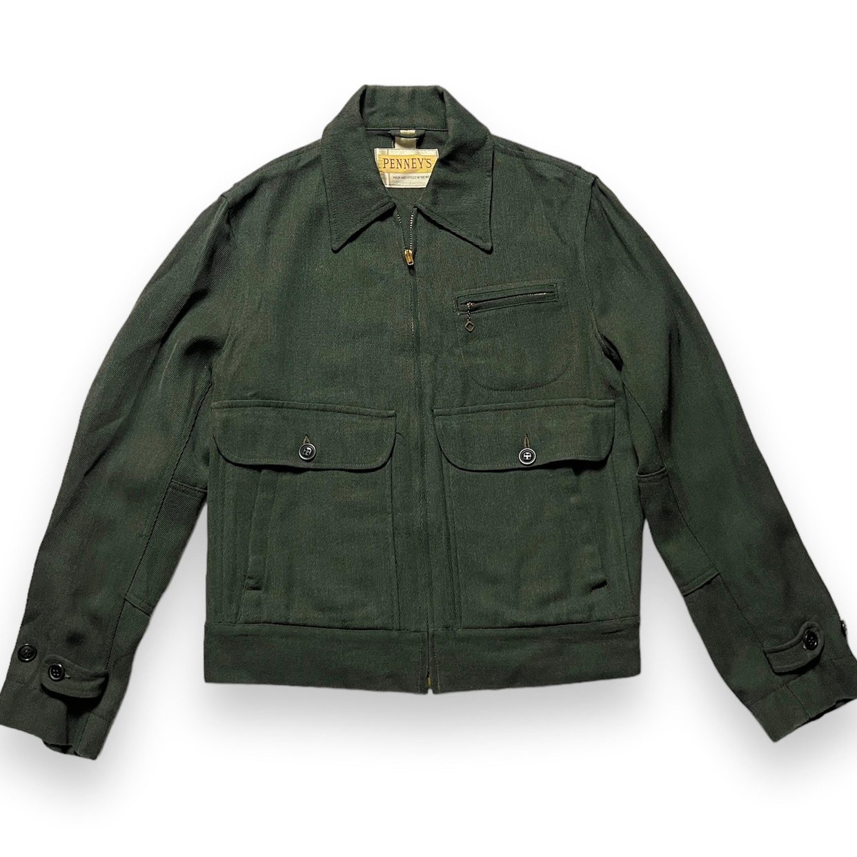 50s PENNEY’S ライダース vintage CONMATIC zip ビンテージ50's○PENNEY'Sレザーダブルライダースジャケットsize