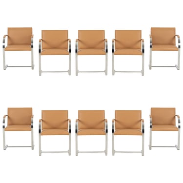 Mies van der Rohe for Knoll Set of 10 Brno Chairs