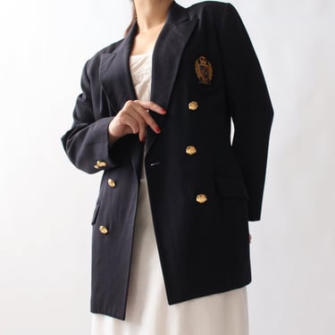 Vintage Embroidered Crest Blazer