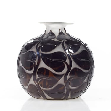 Rene Lalique Gray Black Rare Large Sophora Glass Vase 