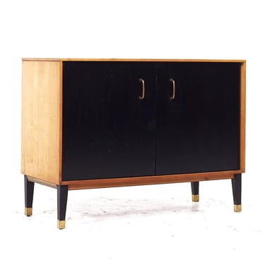 Milo Baughman for Murray Mid Century Maple and Brass Cabinet - mcm 