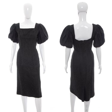 1950's Fred Perlberg Black Lace Cocktail Dress Size S