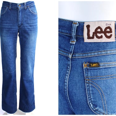 1970s Mr. Lee High Waist Jeans Straight Leg Flare -  Talon 42 Zipper - 26” x 34” 