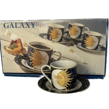 1993 VITROMASTER GALAXY Cups and Saucer, Sun and Moons Cups and Saucer, Sakura Inc Galaxy Set, Collectors Cup and Saucers, Zodiac Tea Set 