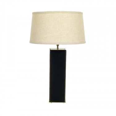 Leather and Polished Steel Table Lamp