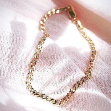 Gold Filled Curb Chain Bracelet, Flat Curb Chain Bracelet, Gold Link Chain Bracelets, Bracelet for Women,Gold Chain Bracelet 