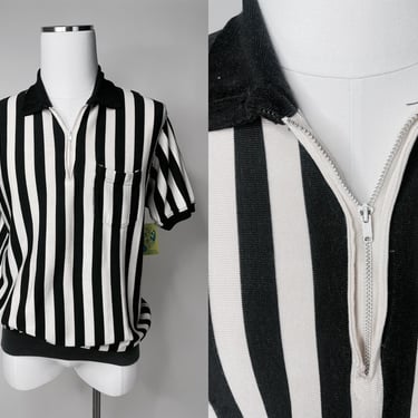 1950s-1960s Classic Black & White Striped Referee Shirt by Wilson Men's M/L | Vintage, Dad Gift, Football, Ref, Memorabilia, Retro, Costume 