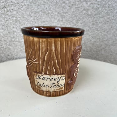 Vintage 1960s Tiki Mug Bucket Browns Harvey’s Lake Tahoe Ceramic by OMC Japan 