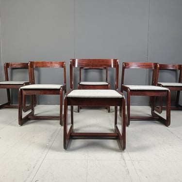 Vintage dining chairs by Mario Sabot, 1970s - vintage italian design dining chairs - vintage design chairs 