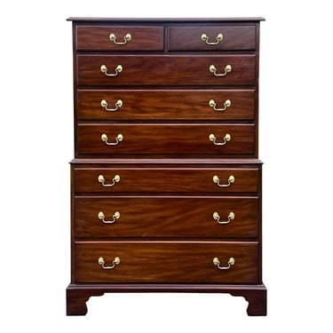 Henkel Harris Solid Mahogany Mahogany Chippendale Tall Chest of Drawers 