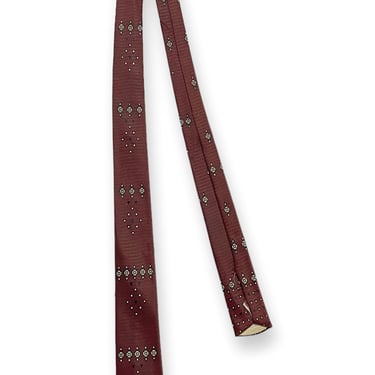 Vintage 1950s "RESILIO" Atomic Print Silk Necktie ~ Rockabilly ~ VLV ~ Neck Tie ~ Square Bottom 