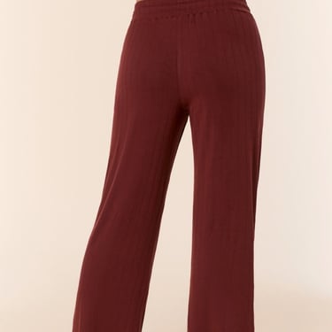 Andie Swim The Wide Rib Wide Leg Pant - Mahogany