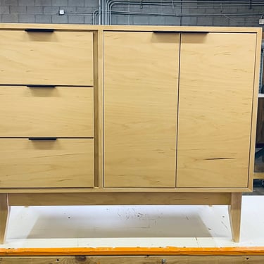 NEW Hand Built Mid Century Inspired Buffet / Credenza / Bathroom Vanity Cabinet - 42" off-set Door - Free Shipping! 