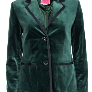 Kate Spade - Emerald Green Velvet Blazer Sz 2
