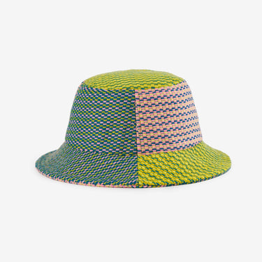 Dashes Knit Bucket Hat - Green Pink