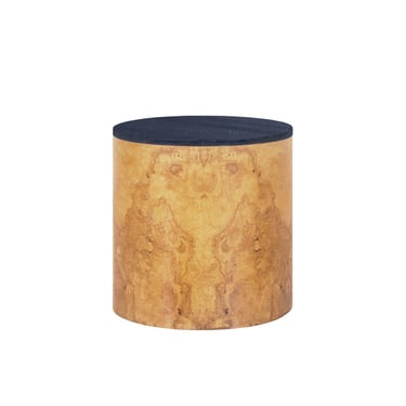 Vintage Burl Wood "Drum" Side Table by Paul Mayen for Habitat International