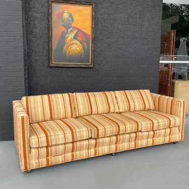 Yellow and Orange Striped Sofa