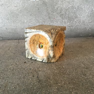Vintage Alabaster Owl Sculpture