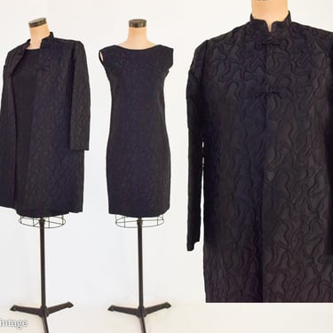 1960S Black Velvet Wriggle Dress Diamond Lace Collar Trim By R&k