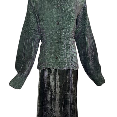 Yoshiki Hisinuma 2000s Velvet Green Textured Avant-Garde Ensemble, New/Old