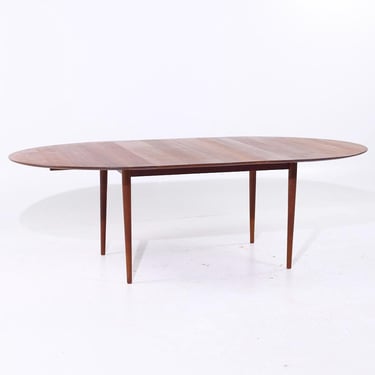 Peter Hvidt Style Mid Century Danish Teak Dining Expanding Dining Table with 2 Leaves - mcm 