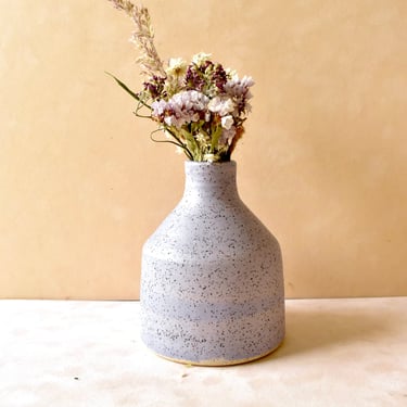 Lavender Handmade Bud Vase in speckled clay 