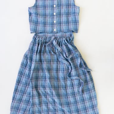 Riptide Dress in Lake Plaid Voile