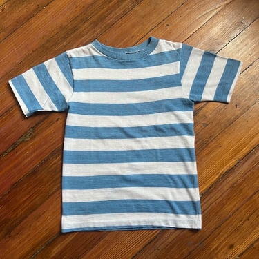 60’s vintage blue and white striped baby tee 