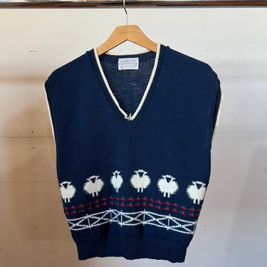 Med, Vintage 1970s 1980s Pendleton Sheep Sweater, Wool, S 