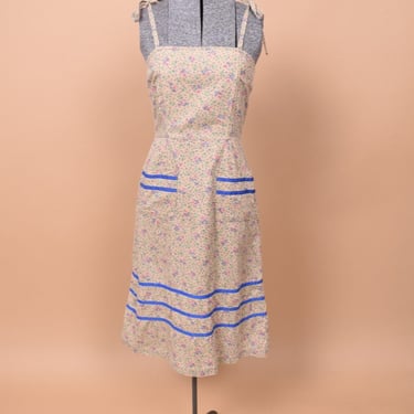 Tan Floral Button Up Dress By Landlubber, XS